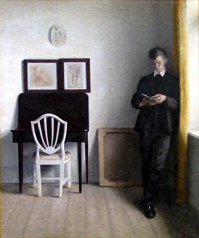 Interior with Young Man Reading